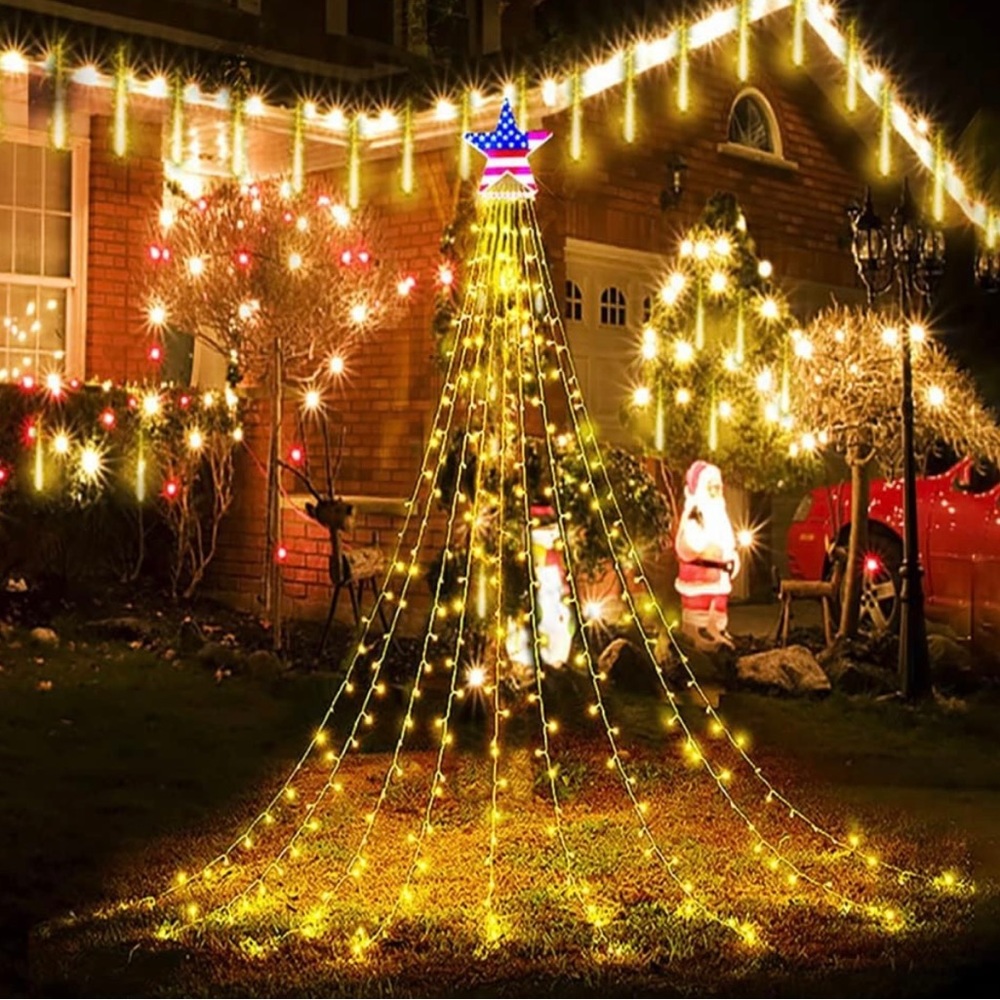 Christmas/holiday Waterfall String Lights Warm White 8 Mode